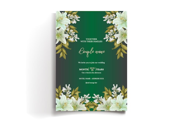 Vector bridal shower floral invitation template