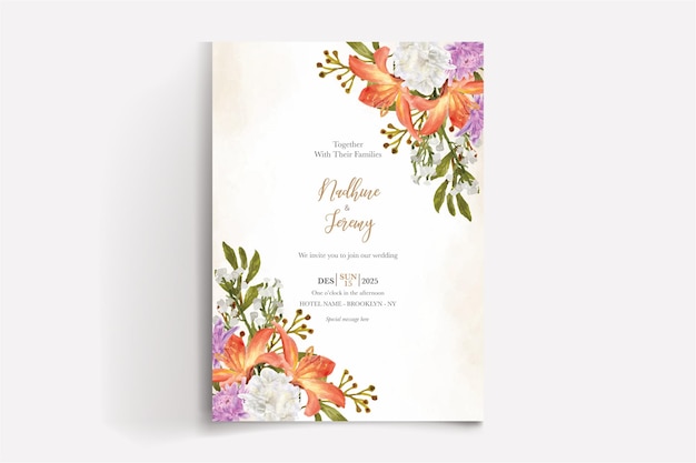 BRIDAL SHOWER FLORAL INVITATION TEMPLATE