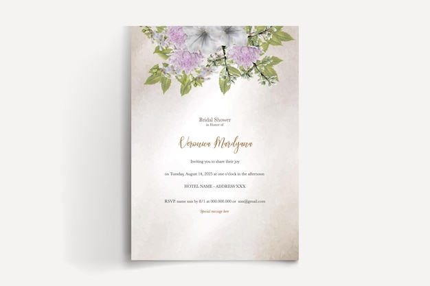 BRIDAL SHOWER FLORAL INVITATION TEMPLATE