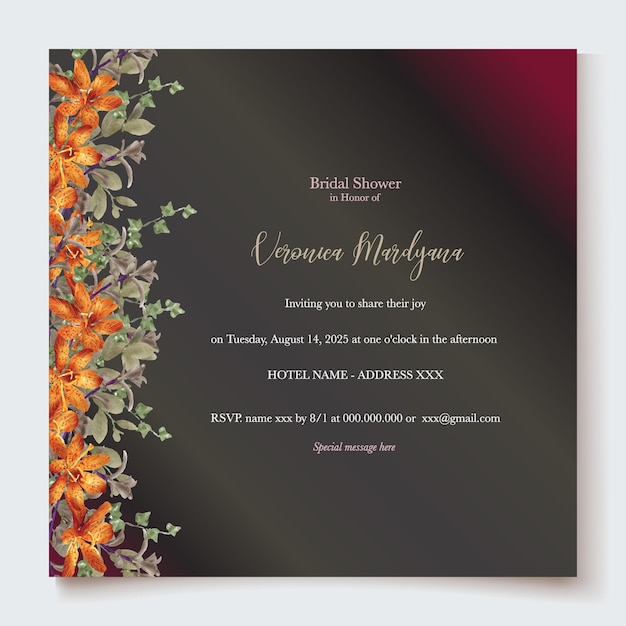 Vector bridal shower invitation templates