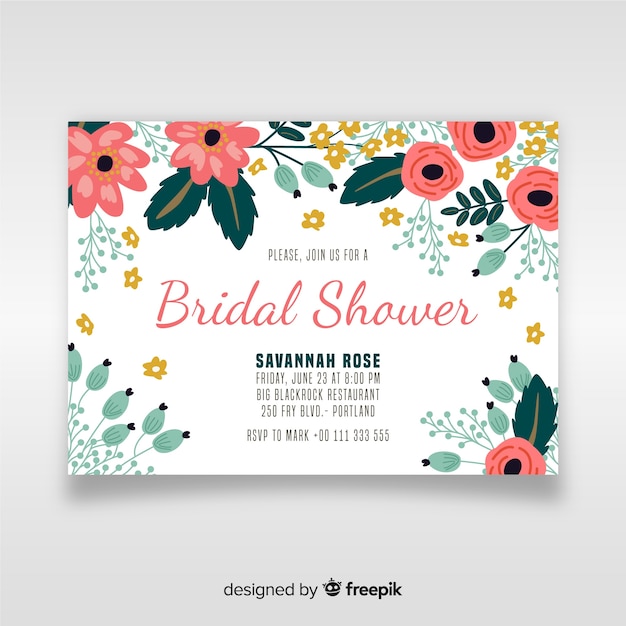 Vector bridal shower invitation