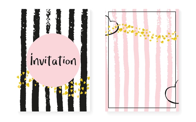 Bridal shower set with dots and sequins Wedding invitation card