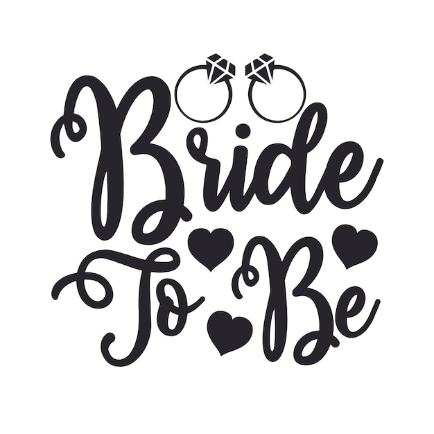 Scritte tipografiche in corsivo bride to be