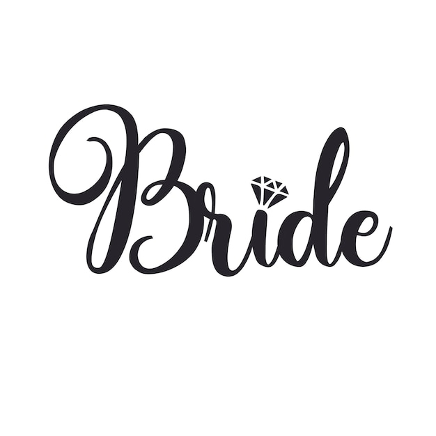 Bride cursive typography lettering