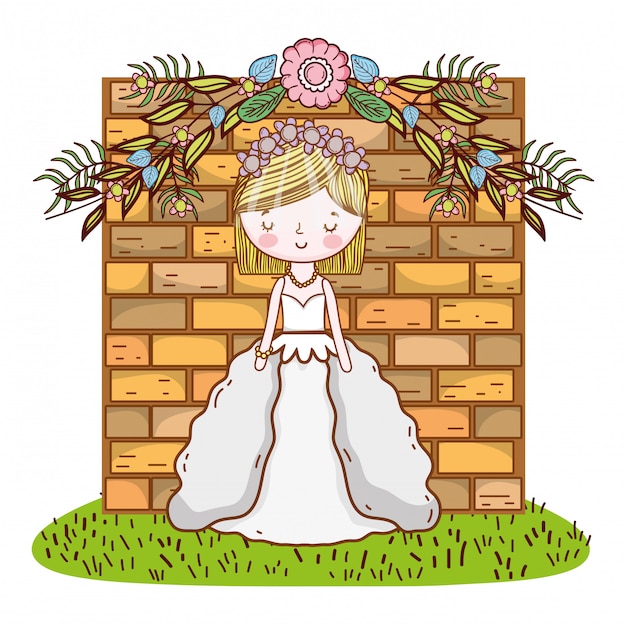 Bride female cute cartoon