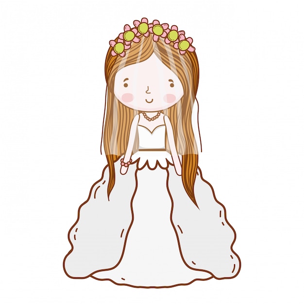 Bride female cute cartoon