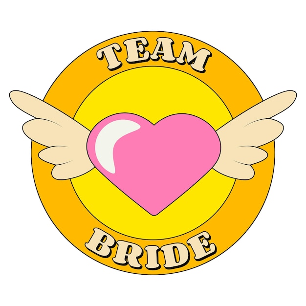 Bride team bachelorette party temporary sticker or badge