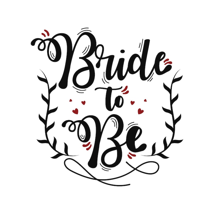 Bride to be vector party belettering om af te drukken