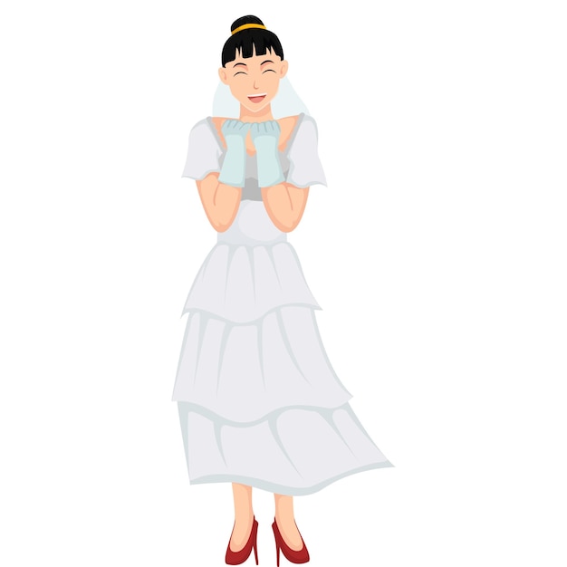 Vector bride wedding character design illustration