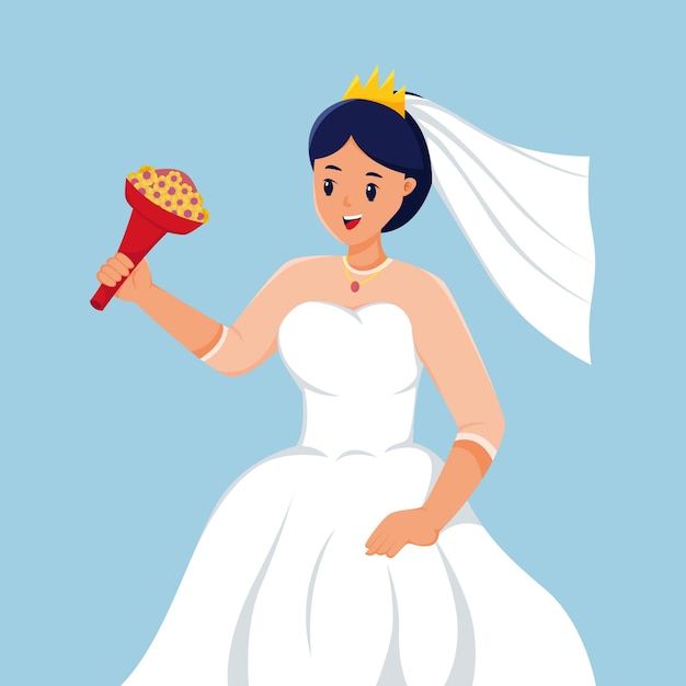 Концепция свадебной иллюстрации невесты