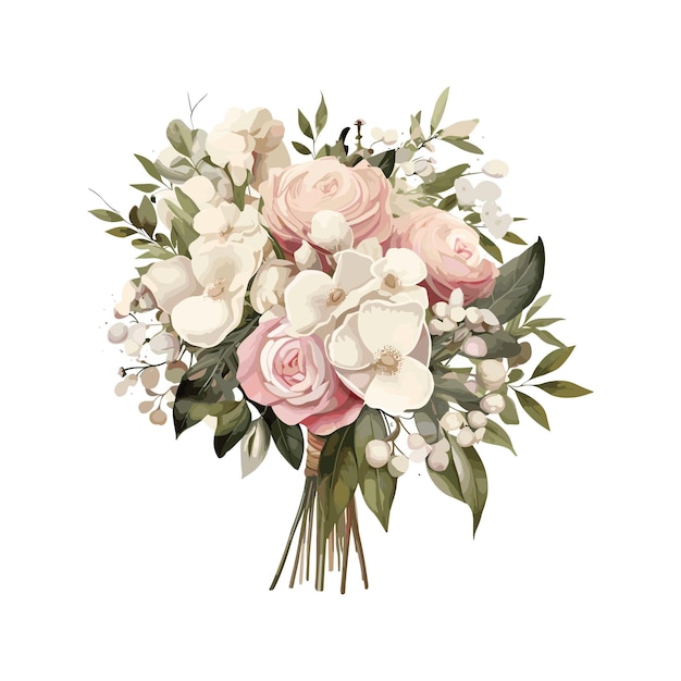 Vector brides bouquet wedding small flowers clipart