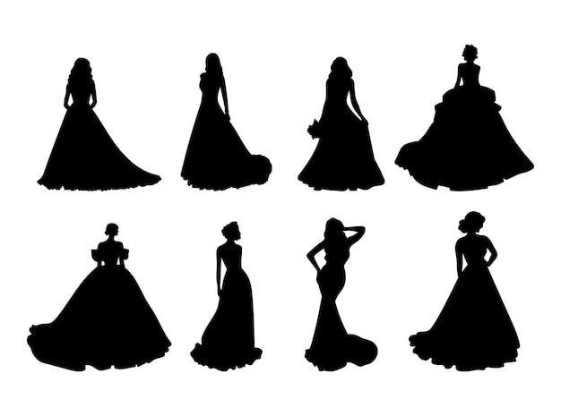 Brides silhouette set