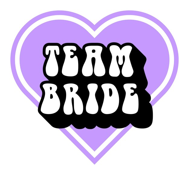 Vector bridesmaid colorful heart illustration