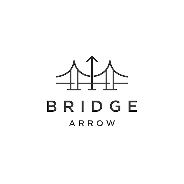 Bridge arrow logo design template flat vector