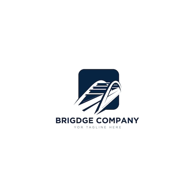 Bridge Companyロゴは、建設と建築のためのネガティブスペースを設計します