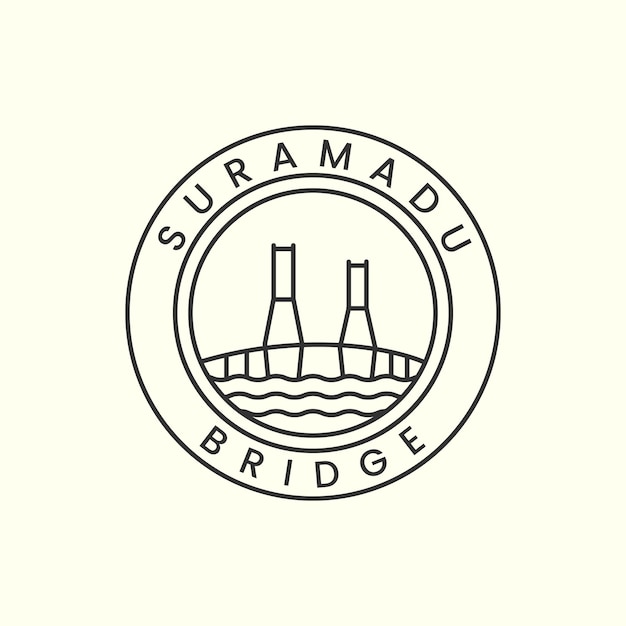 Дизайн логотипа в стиле линии моста дизайн векторной иллюстрации сурамаду