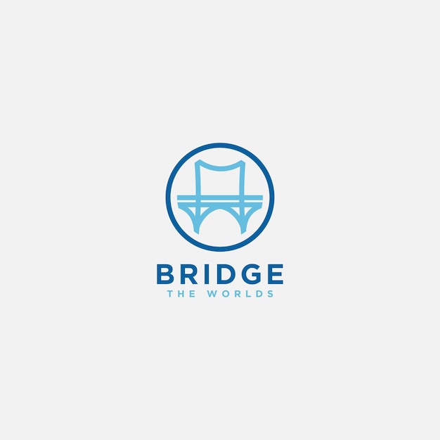 Vector bridge logo design architecture company