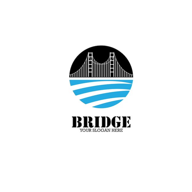 bridge logo design template Vector illustration