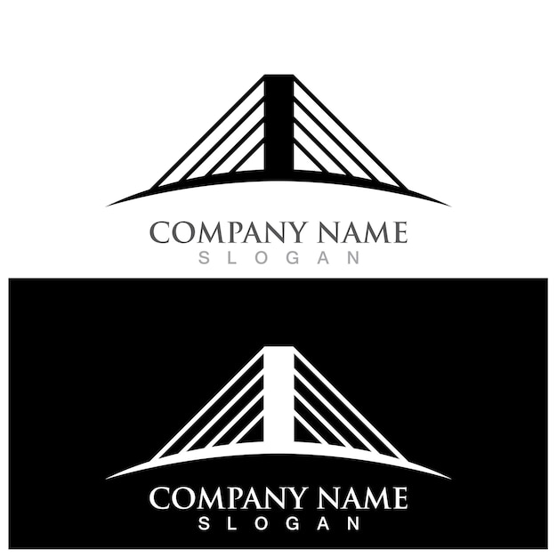 Значок вектора шаблона логотипа моста