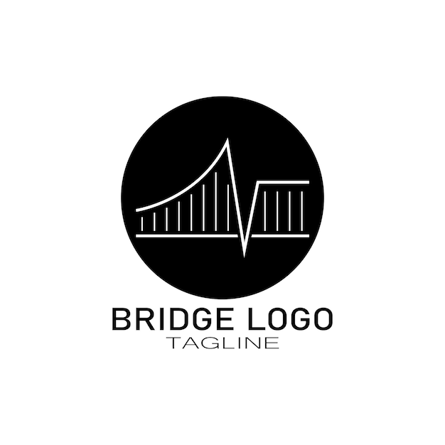 橋のロゴのベクトルアイコンイラストデザインテンプレート