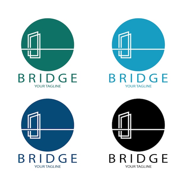 Мост логотип вектор значок иллюстрации дизайн шаблона