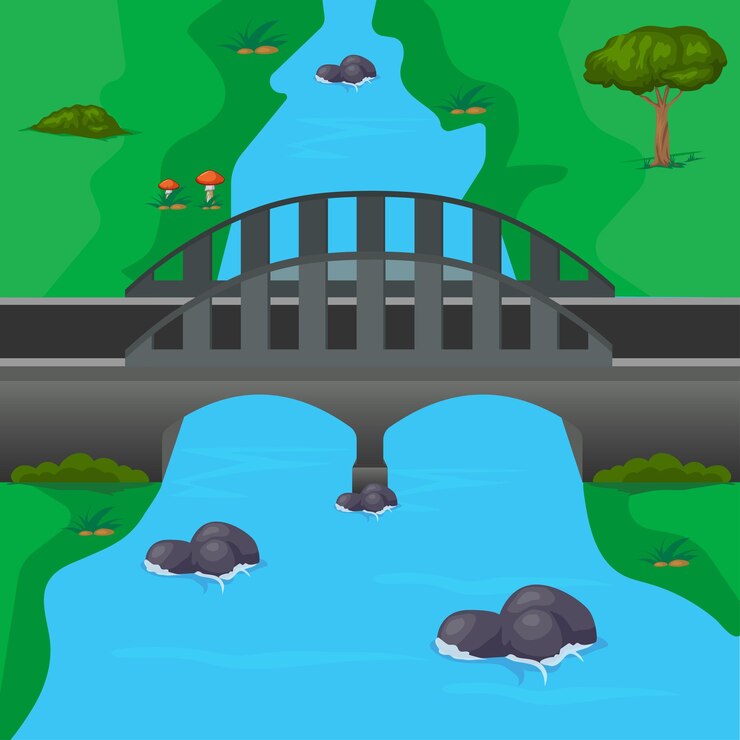 वेक्टर bridge over the river