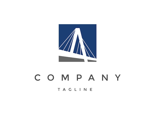 브랜드 비즈니스 회사를 위한 정사각형 로고 디자인 템플릿의 다리