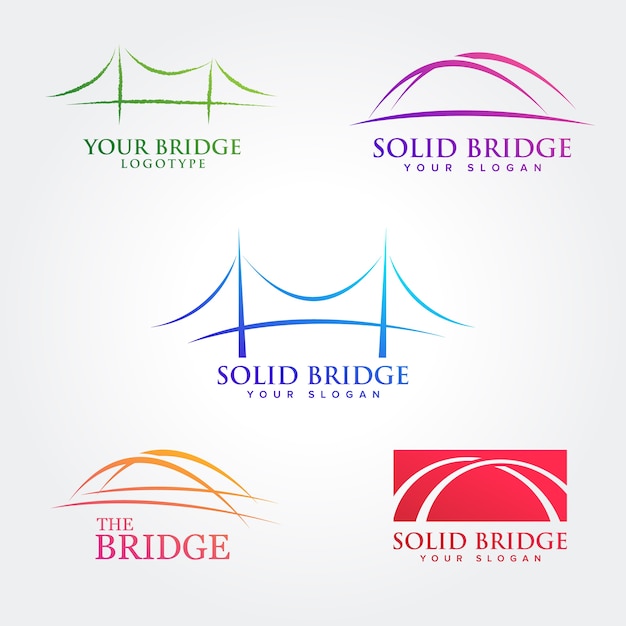 Vector bridge symbol design collections