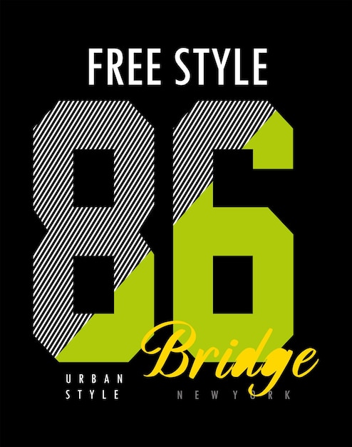 Bridge typography for t shirt design premium vector