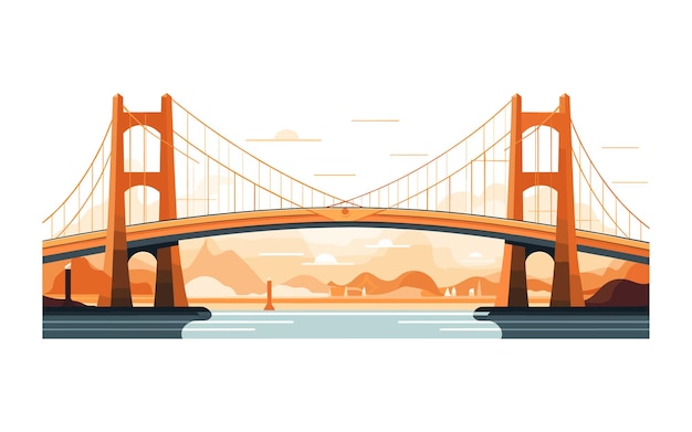 Vector bridge vector flat minimalistic asset isolated vector style illustration