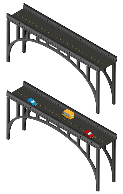 Vettore ponte con e senza auto