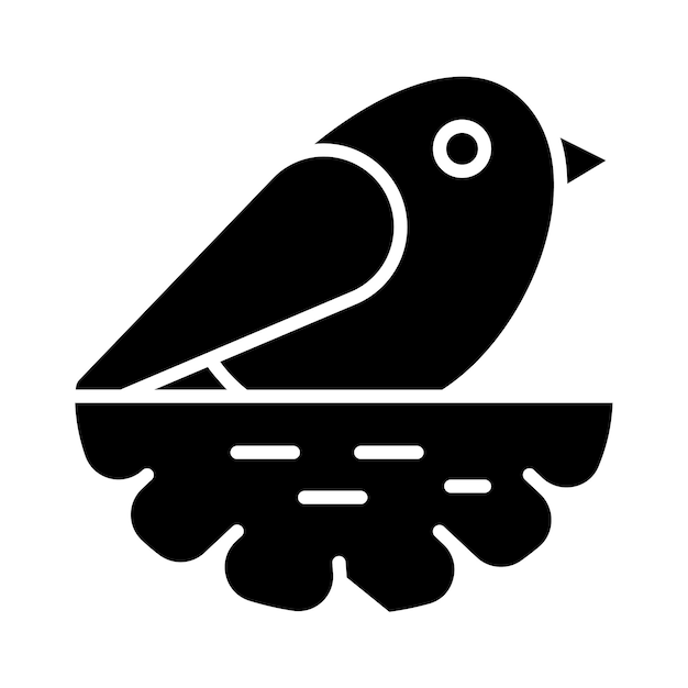 Brids in Nest Vector Illustration Style