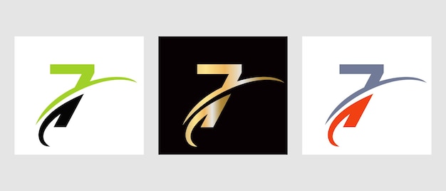 Brief 7 Logo-ontwerp. Monogram 7 Letter Logotype Symbool