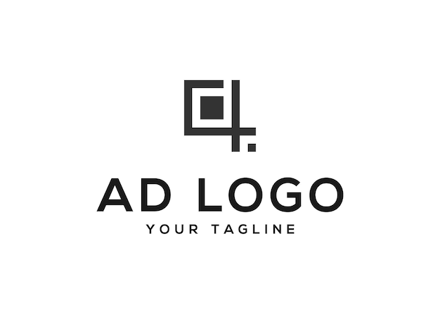 Brief AD logo ontwerp vector