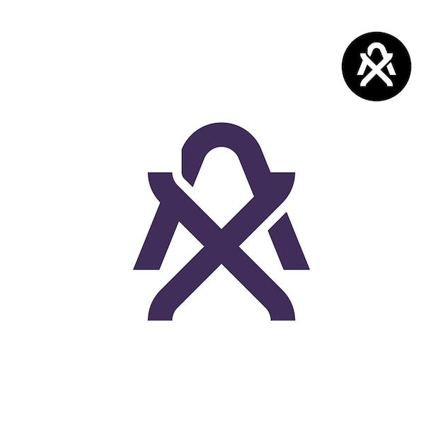 Brief AX XA monogram logo-ontwerp