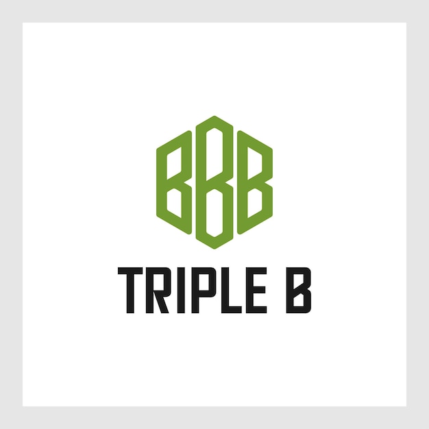 Brief BBB zeshoek eenvoudig logo pictogram ontwerp vector