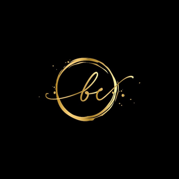 Brief BC Monogram ontwerpelementen sierlijke sjabloon Gold Beauty Industry fashion logo