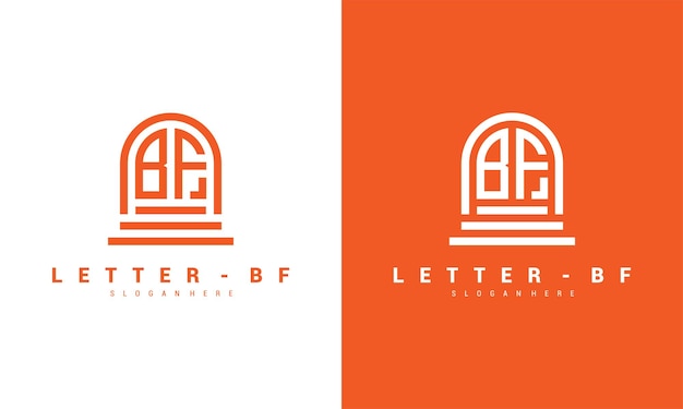 Brief bf logo pictogram ontwerpsjabloon premium vector premium vector