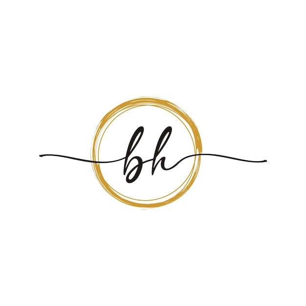 Brief BH Initial Beauty Logo Template