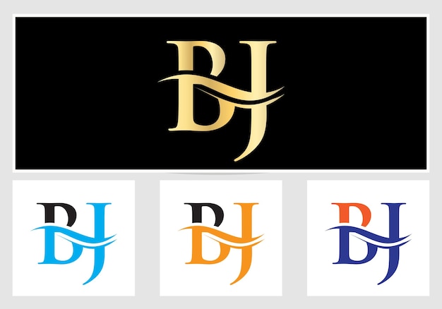 Brief BJ Logo ontwerp. BJ-logotype sjabloon