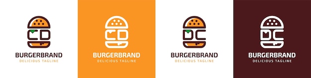 Brief CD en DC Burger-logo geschikt voor elk bedrijf met betrekking tot hamburger met CD- of DC-initialen