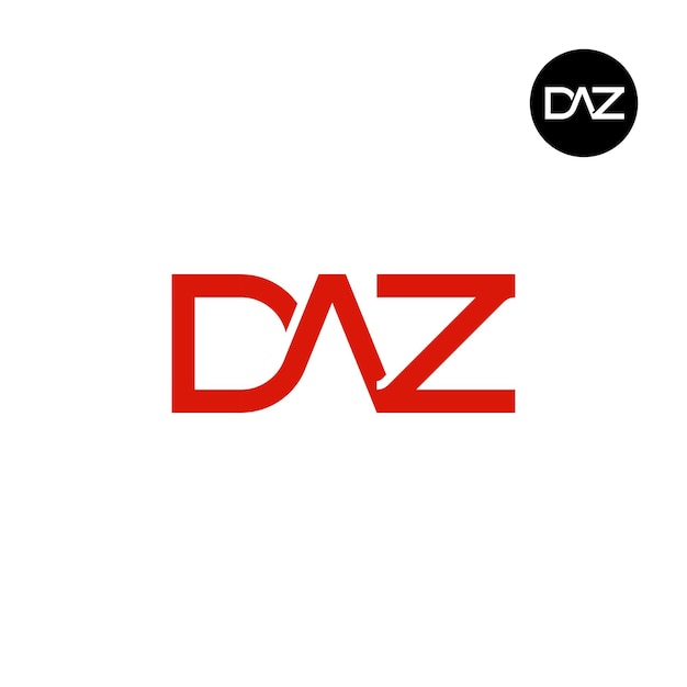 Brief DAZ monogram logo ontwerp