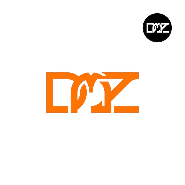 Brief DMZ monogram logo ontwerp
