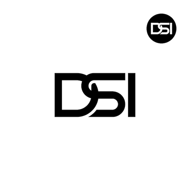 Vector brief dsi monogram logo ontwerp