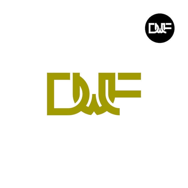 Vector brief dwf monogram logo ontwerp