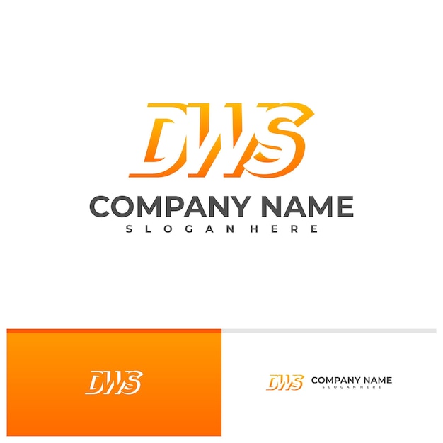 Brief dws logo vector sjabloon eerste dws logo ontwerpconcepten