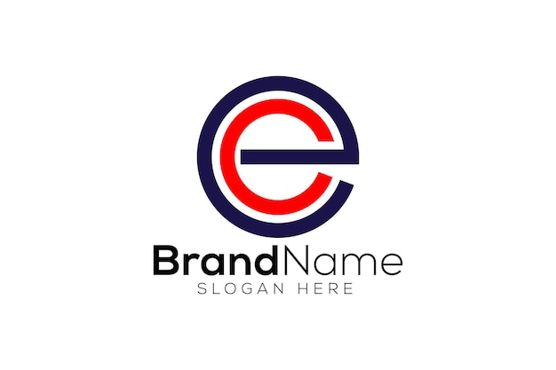 Brief ec cirkel logo ontwerpsjabloon