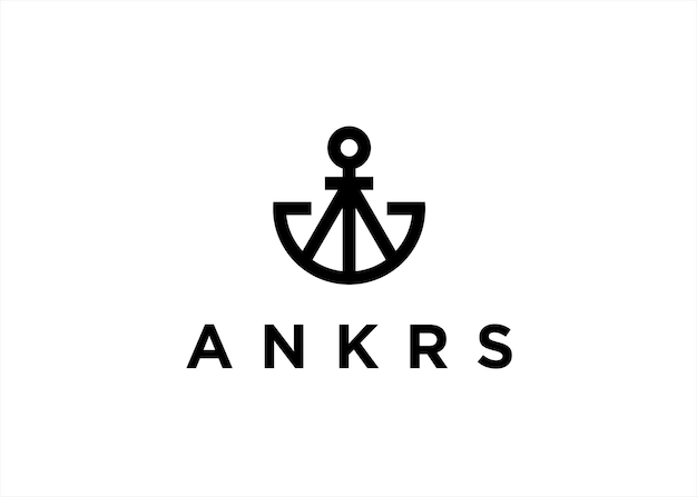 Vector brief een anker logo ontwerp vectorillustratie