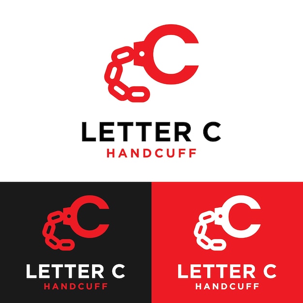 Brief eerste C handboei Logo ontwerpsjabloon