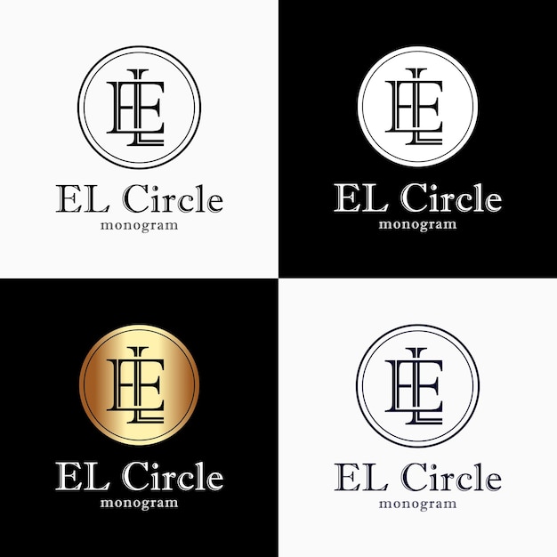 Brief EL LE cirkel klassiek lettertype luxe identiteit advocaat bedrijf notaris bedrijf logo ontwerp Vector